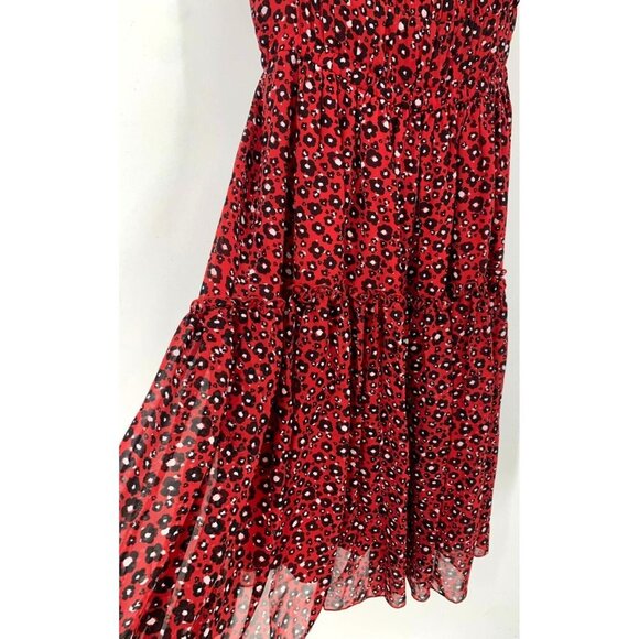 Anne Klein Midi Dress Size 6 Barn Red Combo Sleeveless Shift Side Zip Women New - Picture 5 of 11